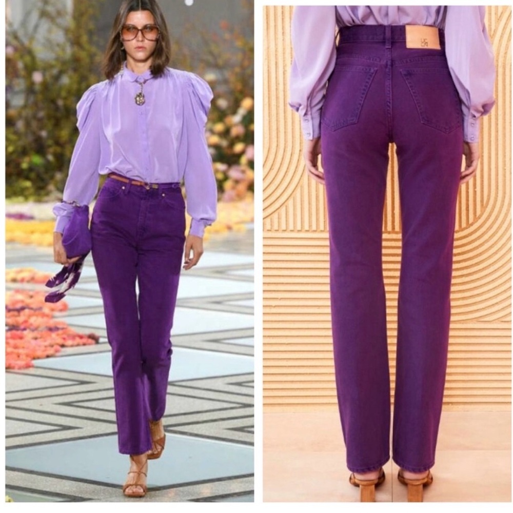 Ulla Johnson Purple Straight Agnes Leg Jeans NWT